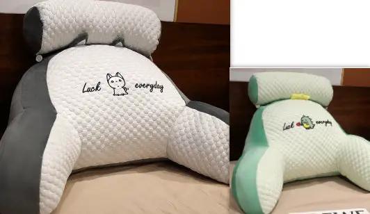 Sofa Fluffy Cushion Luncheon Pillow Triangle Reading Cushion Bedside Soft Large Backrest Lumbar Cushion Office Chair Cushion by Dropshipman