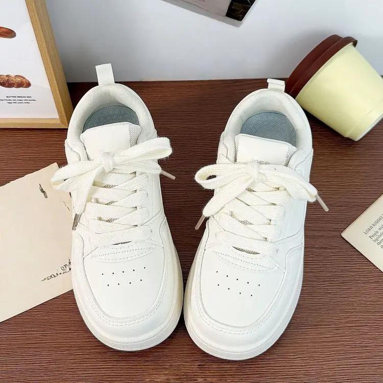 Women's White Sneakers 2026 New Style, Fashionable Versatile Platform Casual Sports Shoes by Dropshipman