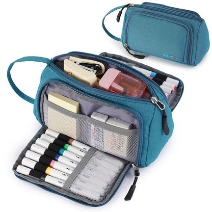 Large Capacity Pencil Case 3 Compartment Stationery Pouches Makeup Bag Storage by All Mart Bristol Ltd