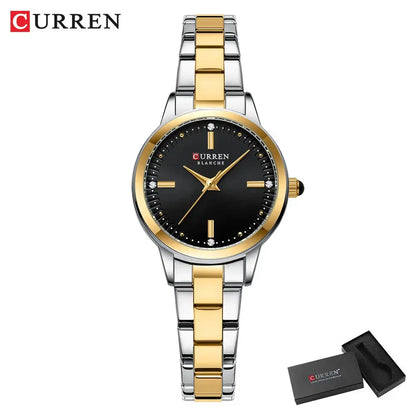 CURREN Women's Stainless Steel Strap Watch Perfect Blend of Minimalism and Fashion for Elegant Daily Wear with Box by All Mart Bristol Ltd