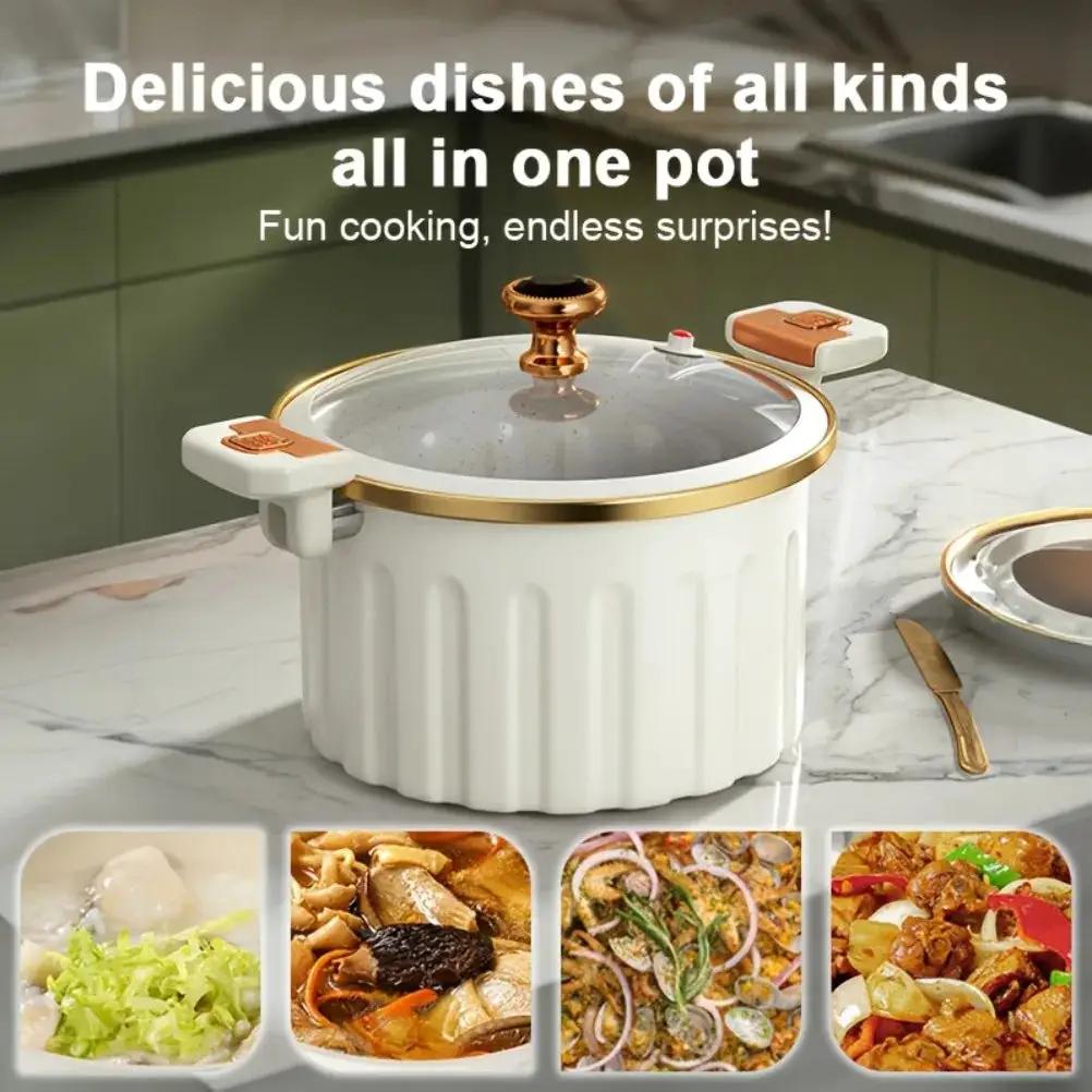 Enamel Cooking Pots Large-Capacity Double-Handled Stew Pot Non-Stick Multifunctional Home Pot Suitable Pots for the Kitchen by All Mart Bristol Ltd