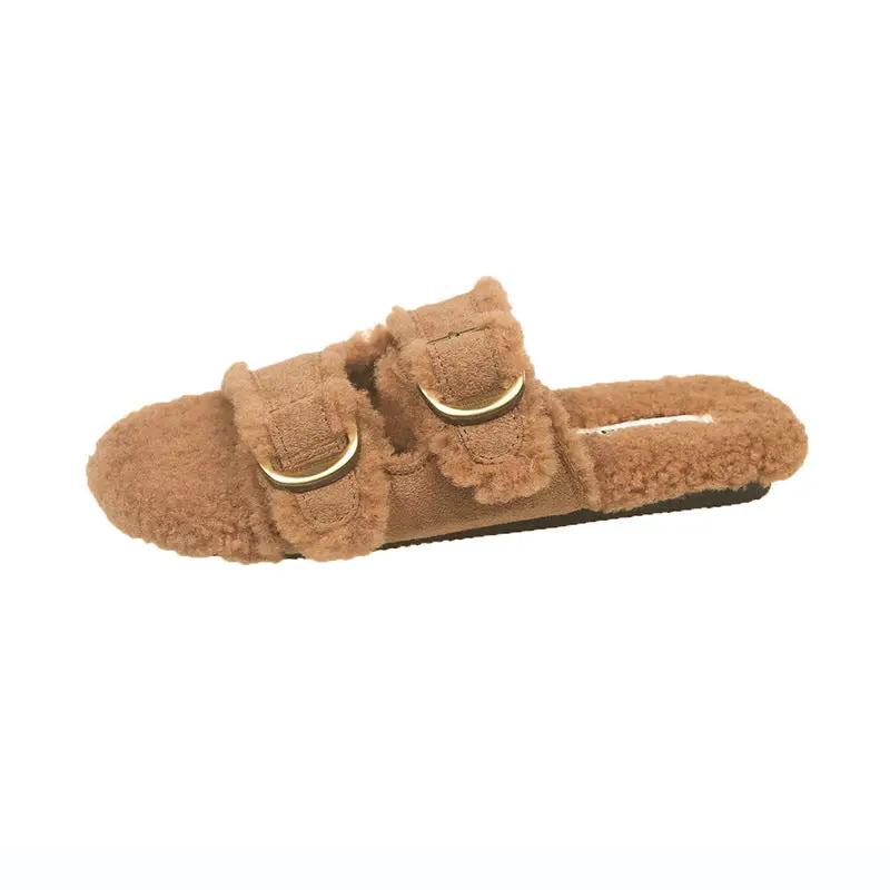 Flat Soled Lambswool Birkie Slippers For Women by Dropshipman