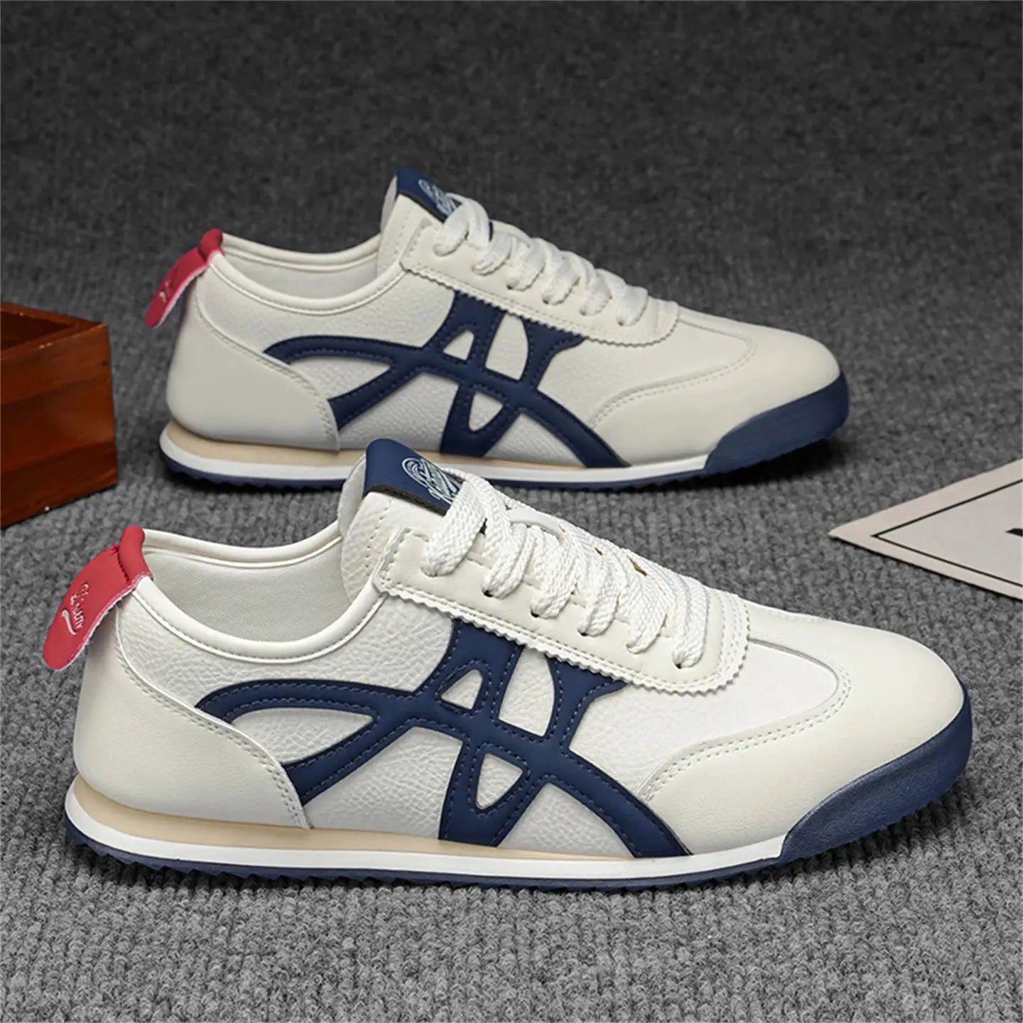 Pu'er Agan Men's Shoes Casual Flat Leather Dequn Shoes Spring 2026 New Trend Brand High-End Sensation White Sneakers by All Mart Bristol Ltd