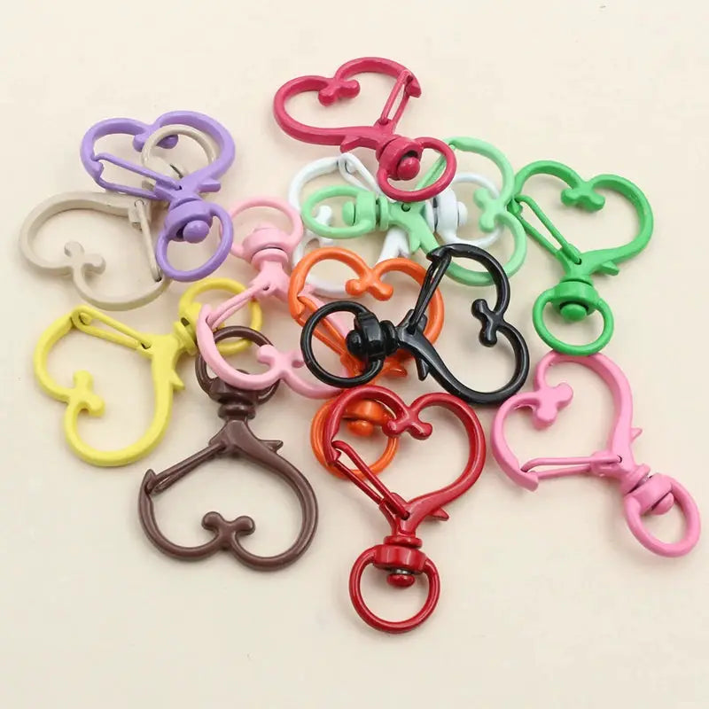 10pcs 35x24mm Heart Snap Hook Trigger Lobaster Clasp Clips Buckles For Keychain DIY Jewelry Making Accessories Findings by All Mart Bristol Ltd