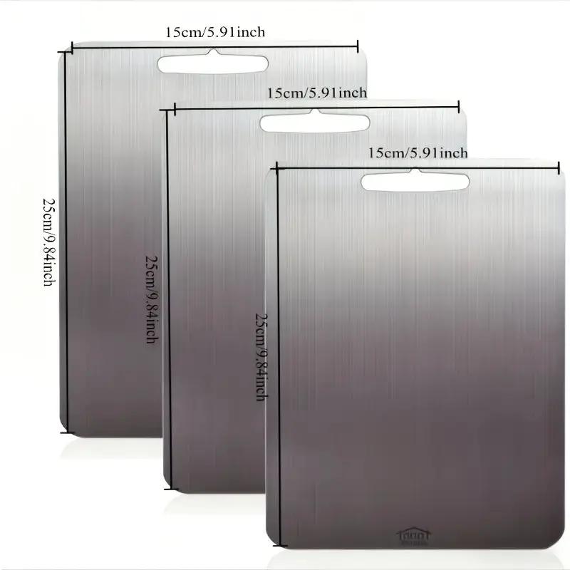 3-Piece High-Quality Stainless Steel Cutting Board Set — Durable, Easy to Clean, Ready for Use in the Kitchen, Space-Saving, Rustproof, and Bpa-Free, Ensuring Food Safety by All Mart Bristol Ltd
