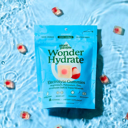 Wonderhydrate Electrolyte Gummies by Plant People - Zero Sugar, Dual-Layer Hydration Gummies - Salty Lychee Flavor by All Mart Bristol Ltd