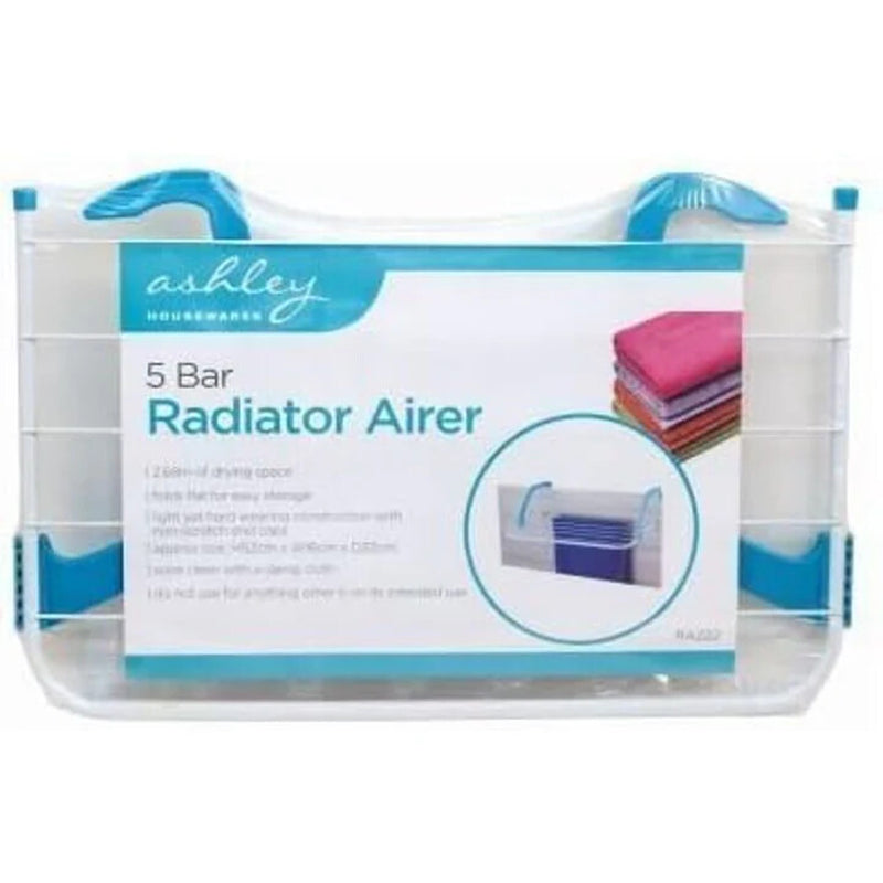 Radiator Clothes Airer Holder Folding Air Dryer Rail 5 Bar Laundry Rack Hanger by All Mart Bristol Ltd
