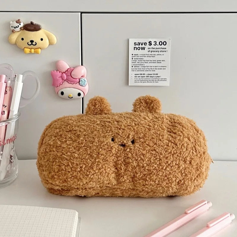 Cartoon Cosmetic Bag Pencil Case Plush Pencil Case Handbag Embroidery Kawaii Pencil Case Stationery Zipper Pouch Bag by All Mart Bristol Ltd
