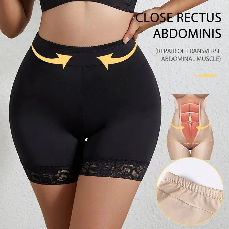 Plus Size High Waist Tummy Control Shapewear Panties Women Butt Lifter Hip Enhancer Seamless Breathable Lace Trim Underwear by All Mart Bristol Ltd