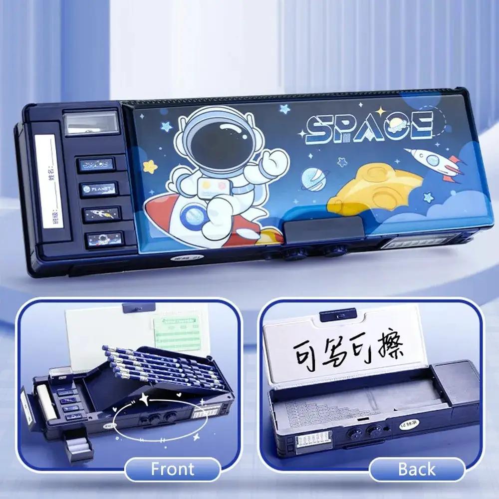 Cartoon Double Layer Pencil Case Large Capacity with Combination Lock Stationery Box Mechanical Pen Box Back to School Gift by All Mart Bristol Ltd