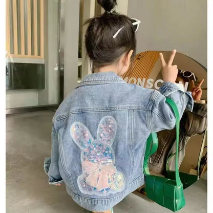 Baby Girls Denim Coat Children's Fashion Jacket Spring Kids Casual Outerwear Autumn Teens Loose Button Clothes 2-10 Years Old by All Mart Bristol Ltd