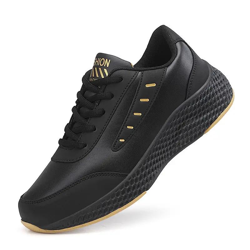 Leather Women's Shoes Casual Sneaker Round Toe Flat Heel Women's Running Shoes by Dropshipman