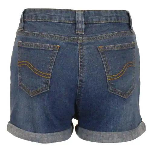 Girls Denim Shorts Rolled Hem by Ek Wholesale