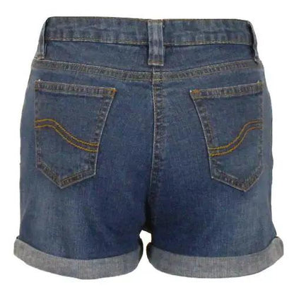 Girls Denim Shorts Rolled Hem by Ek Wholesale