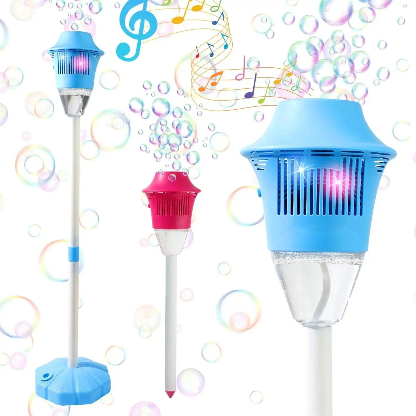 【Summervibes】Bubble Maker Toy for Kids Automatic Bubble Blaster with Music & Lights Adjustable Height Perfect for Outdoor & Partymassive Bubbles by All Mart Bristol Ltd