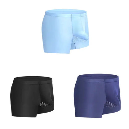 3PCS Men Boxer Shorts Mens Ice Silk Seamless Underwear Boxers Homme Ice Silk Boxershorts Breathable Mesh Panties Sexy Underpants by All Mart Bristol Ltd