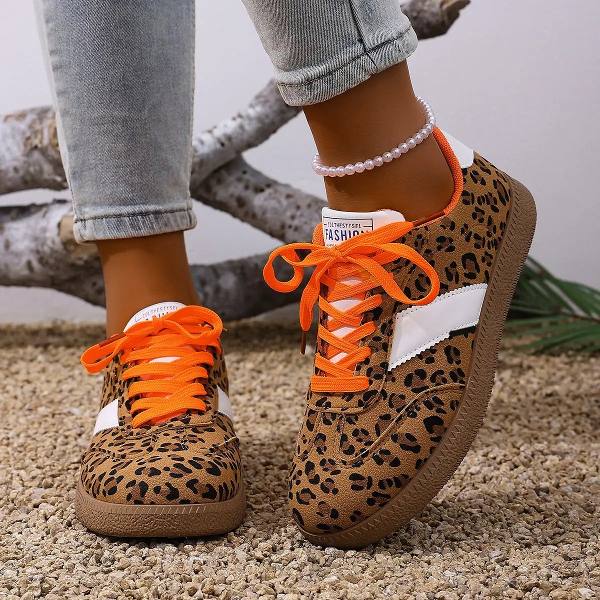Large Size Color Blocked Round Toe Women's Shoes by Dropshipman