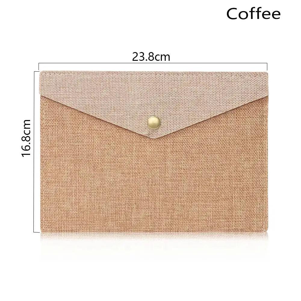 1PC A4/A5 Imitation Linen Big Capacity Document Bag Simple Canvas Felt File Bag Briefcase File Folders Office School Supplies by All Mart Bristol Ltd