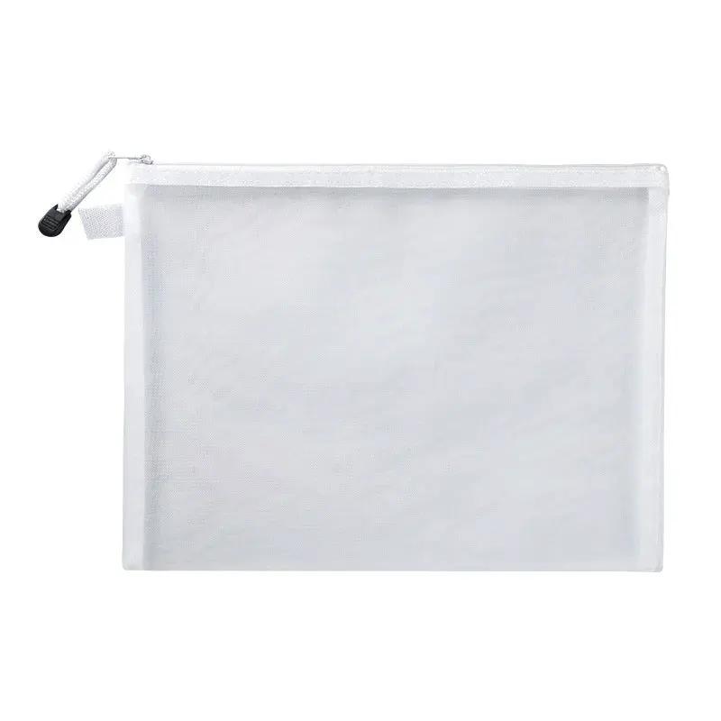 Nylon Mesh File Bag A4 A5 A6 Transparent Zipper Test Paper Information Bag Office Student Pen Bag Subject Bag Puzzle Storage Bag by All Mart Bristol Ltd