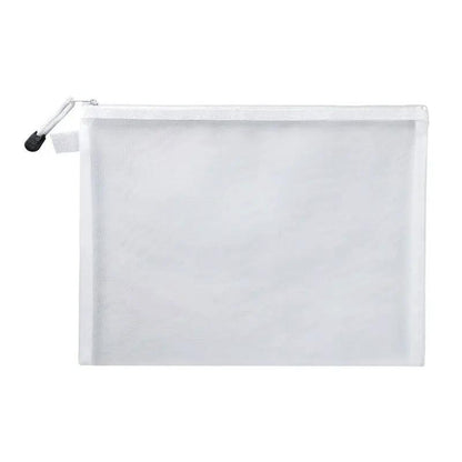 Nylon Mesh File Bag A4 A5 A6 Transparent Zipper Test Paper Information Bag Office Student Pen Bag Subject Bag Puzzle Storage Bag by All Mart Bristol Ltd