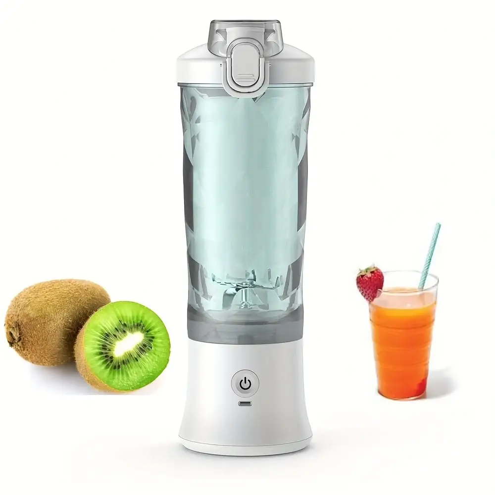 Portable Blender 600ML Electric Juicer Fruit Mixers 4000mAh USB Rechargeable Smoothie Mini Blender Personal Juicer Colorf by Dropshipman