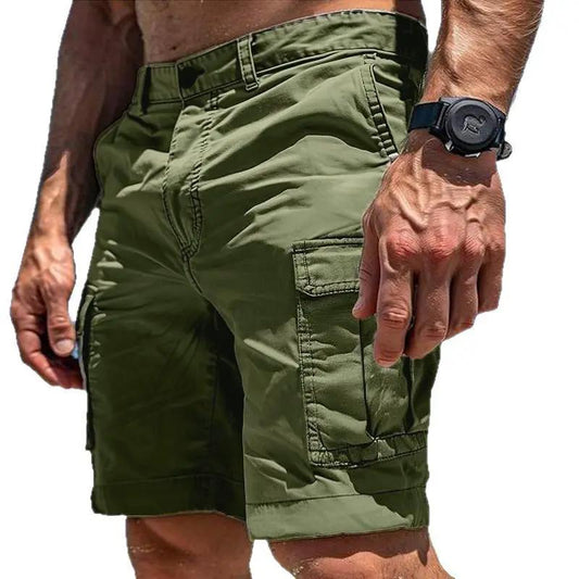 Men's Cargo Shorts Summer Multi-Pocket Button Zipper Pants With Pockers Fashion Beach Pants by Dropshipman