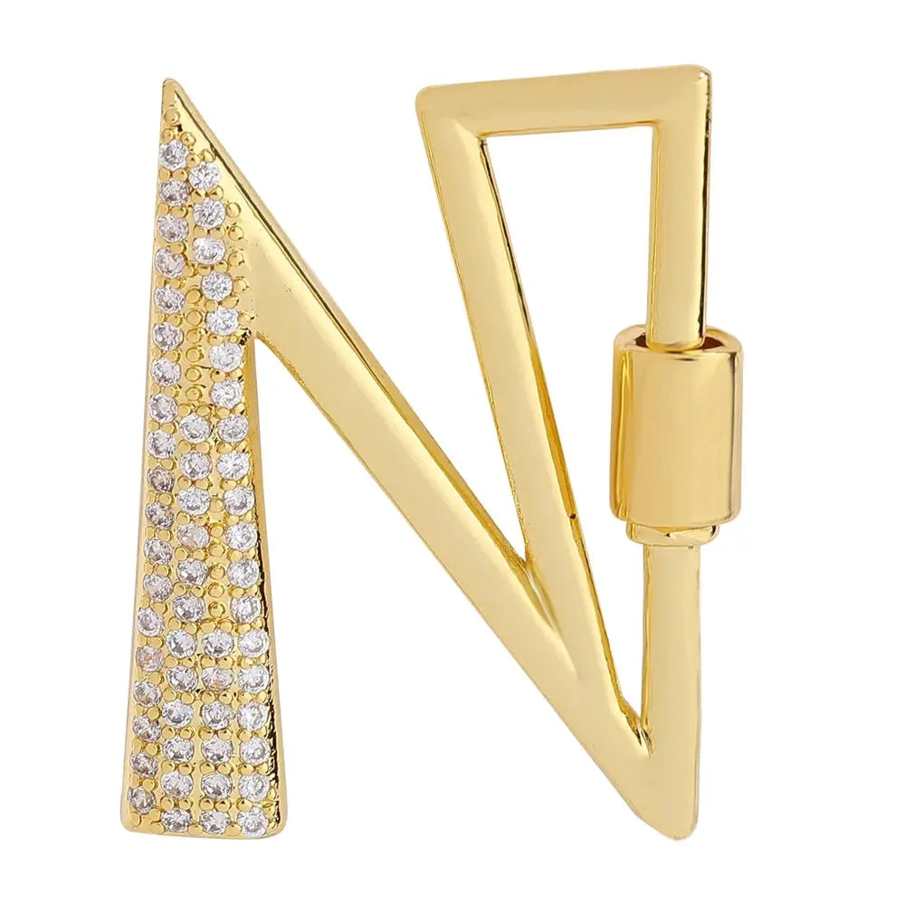 Juya 18K Gold Plated 26 Alphabet Letters Pendant Fasteners Bolt Carabiner Clasps For DIY Women Mesh Chains Name Jewelry Making by All Mart Bristol Ltd