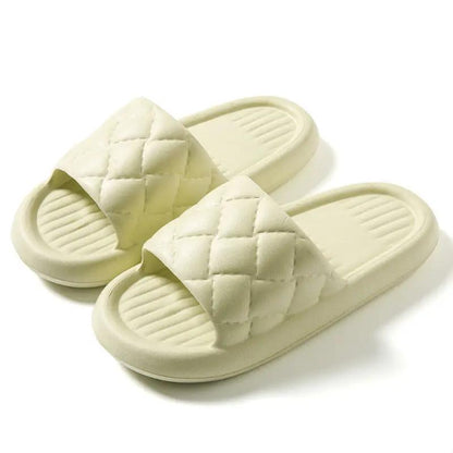 New Rhombus Home Slippers Summer Non-slip Floor Bathroom Slipper Lightweight Simple House Shoes For Women Men by Dropshipman