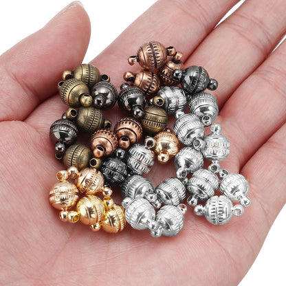 5pcs/lot Copper Strong Magnetic Clasps Round End Clasp Connectors For Jewelry Making DIY Handmade Bracelet Necklaces Accessories by All Mart Bristol Ltd