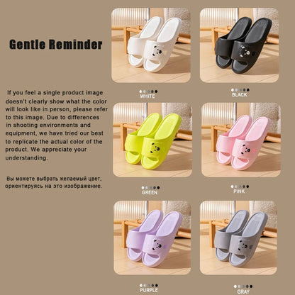 Summer Cartoon Bear Indoor Slippers for Women Lightweight Soft EVA Slides Woman Comfort Home Bathroom Non Slip Slippers by All Mart Bristol Ltd