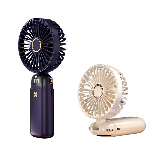 Hot Sell Handheld Mini Fan Foldable Portable Neck Hanging Fans 5 Speed USB Rechargeable Fan with Phone Stand and Display Screen by All Mart Bristol Ltd