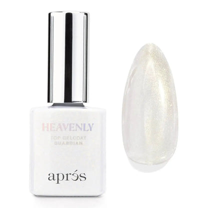 APRÉS Heavenly Top Gelcoat 15Ml Led-Cure Gel Topcoat, Non-Wipe Nail Polish, Single Item with 5 Shimmer Effects for Refined Sparkle Manicure by All Mart Bristol Ltd