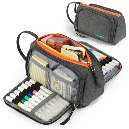 Large Capacity Pencil Case 3 Compartment Stationery Pouches Makeup Bag Storage by All Mart Bristol Ltd