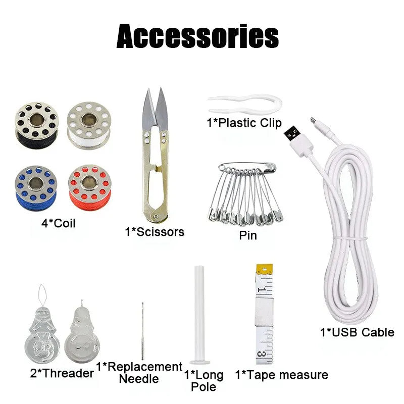 Mini Sewing Machine Handheld Mending Machine Plastic 2 Speed Single Thread Stitching Electric Sewing Small Gadget Dropshipping by All Mart Bristol Ltd