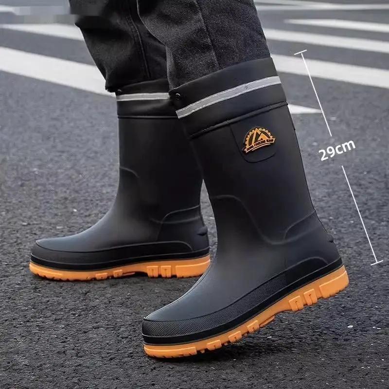 Men's Fashionable Outdoor Middle Tube Non-slip Rain Boots by Dropshipman