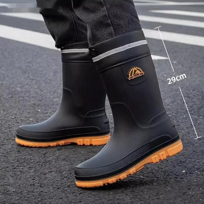 Men's Fashionable Outdoor Middle Tube Non-slip Rain Boots by Dropshipman