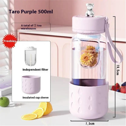 Tea Water Separation Magnetic Glass Water Cup Sealed Without Leakage Glass Tea Water Cup Infuser Tumbler Drinkware Water Bottle With Tea Filter by Dropshipman