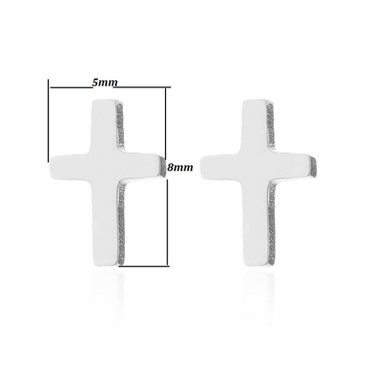 Small Silver Cross Stud Earrings by Aye Do Gifts