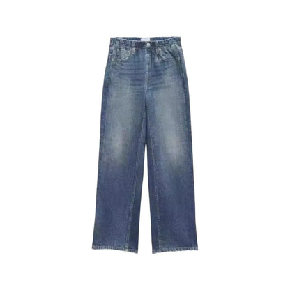 2026 Jeans Wide Leg Pants Women Denim Floor Length Mid Waist Washed Distressed Pockets Vintage Y2k Streetwear Straight Trousers by All Mart Bristol Ltd
