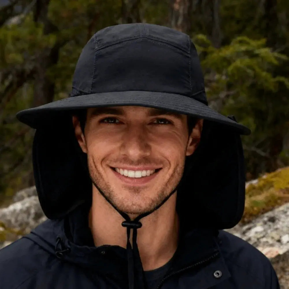 Fashion Wide Brim Outdoor Sun Hat Adjustable UV Protection Fisherman Cap with Neck Flap Quick-drying Bucket Cap Women by All Mart Bristol Ltd