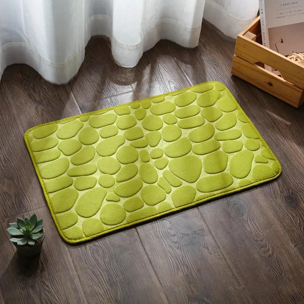 Cobblestone Embossed Bath Mat Non-Slip Carpets Water Absorption Washable Bathtub Floor Rug Shower Doormat Bathroom Decor by All Mart Bristol Ltd