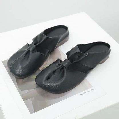 Flat-Soled Soft-Soled Lazy Casual Closed-Toe Half Slippers Mother Shoes by Dropshipman