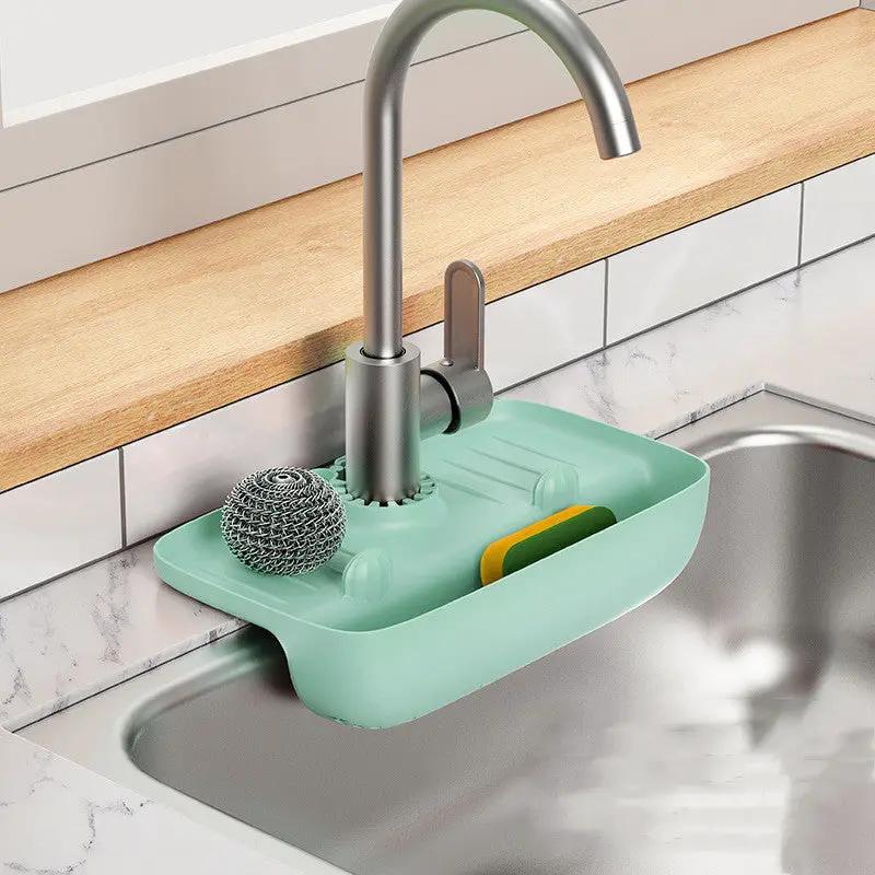 Anti-skid Mat Kitchen Rag Sponge Wiping Drain Storage Rack Kitchen Gadgets by Dropshipman