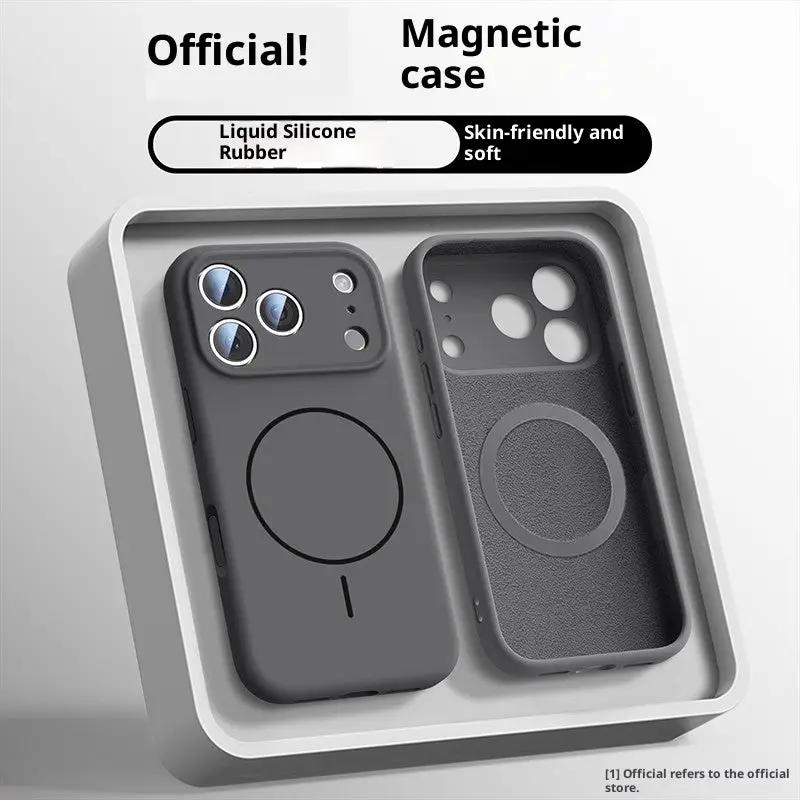 Applicable To 17 Fine Circle Magnetic Phone Case Liquid Silicone by Dropshipman