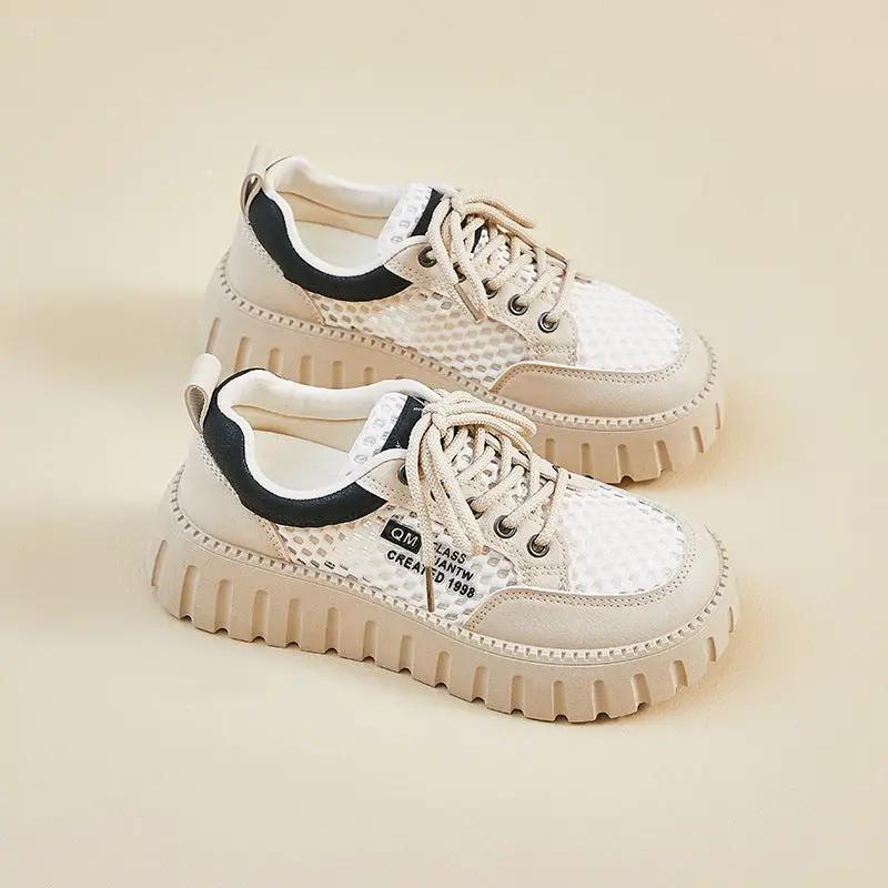 Womens Mesh Breathable Height-Boosting Sports Casual Shoes by Dropshipman
