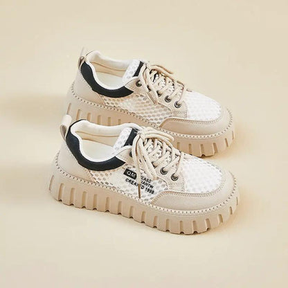 Womens Mesh Breathable Height-Boosting Sports Casual Shoes by Dropshipman