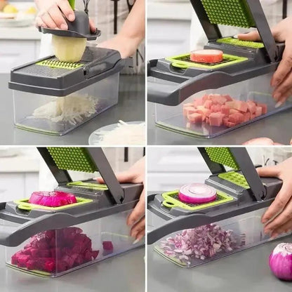 14/16 in 1 Multifunctional Vegetable Chopper Grate Food Handle Food Chopper Vegetable Slicer Dicer Cut Kitchen Items Cocina by All Mart Bristol Ltd