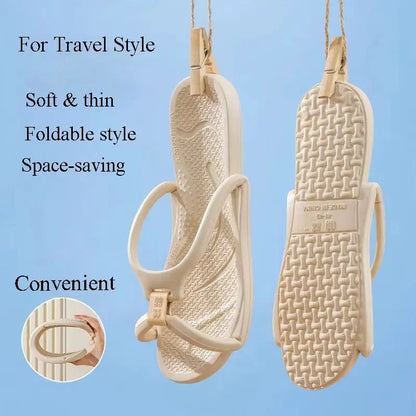 Foldable Travel Slippers Unisex EVA Flip Flops Hotel Non Slip Women Men Bathroom Indoor Slides Portable Lightweight Comfortable by All Mart Bristol Ltd