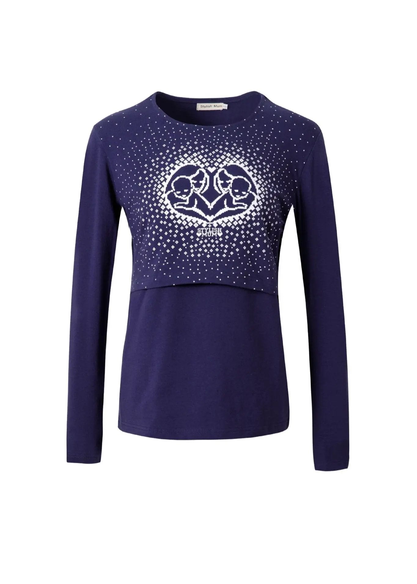 Blue Heart Breastfeeding Top by Stylish Mum