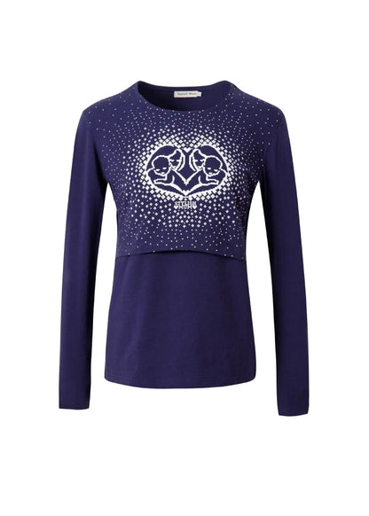 Blue Heart Breastfeeding Top by Stylish Mum